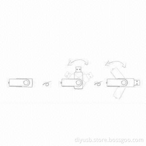 Swivel USB Flash Drive, Lifetime Warranty, Free Logo, Uses Branded A Grade Microchips